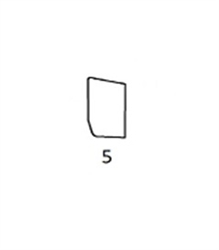 #5 QUARTER GLASS BEHIND DOOR FRONT HALF - HTHM14.5