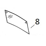 #8 Upper Rear Glass-John Deere backhoe-JDHM13.8