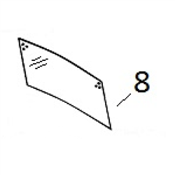 #8 Upper Rear Glass-John Deere backhoe-JDHM13.8