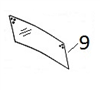 #9 Middle Rear Glass-John Deere Backhoe - JDHM13.9
