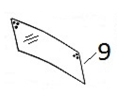 #9 Middle Rear Glass-John Deere Backhoe - JDHM13.9