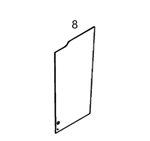 #8 RIGHT SIDE DOOR GLASS - JDHM42.8
