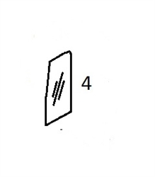 #4 DOOR UPPER REAR SLIDING GLASS - LBHM35.4